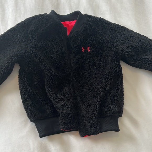 Fleece Lined Reversible Bomber Jacket Under Armour Girls 4T - Picture 4 of 4